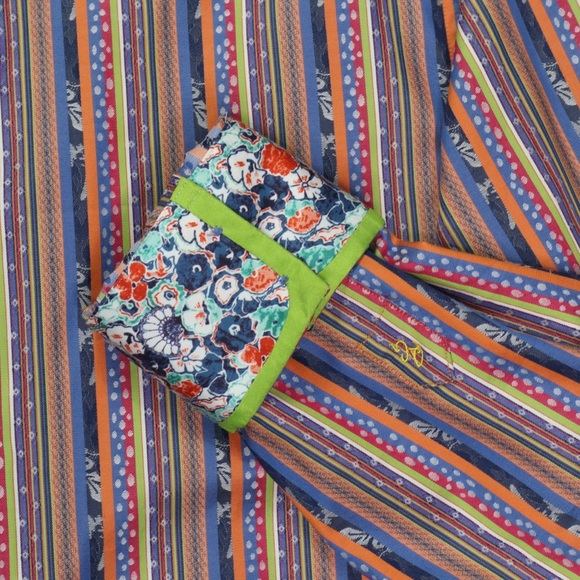 ROBERT GRAHAM Long Sleeve Button Down Shirt Large Hawaiin Multicolor Flip Cuff - Picture 6 of 13